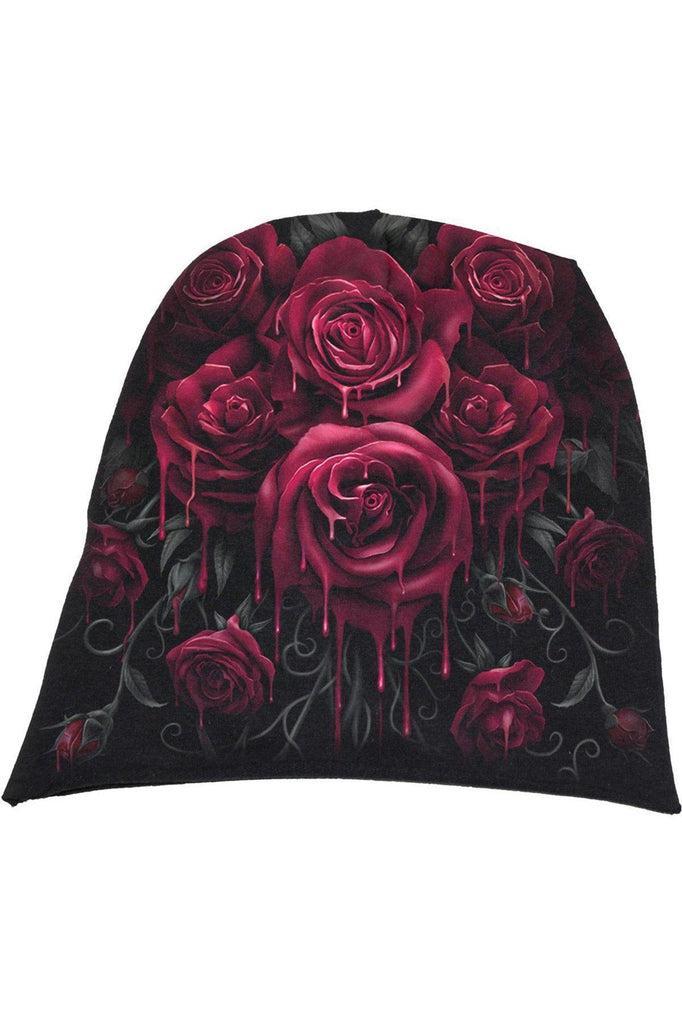 Blood Rose - Light Cotton Beanies Black-Spiral-Dark Fashion Clothing