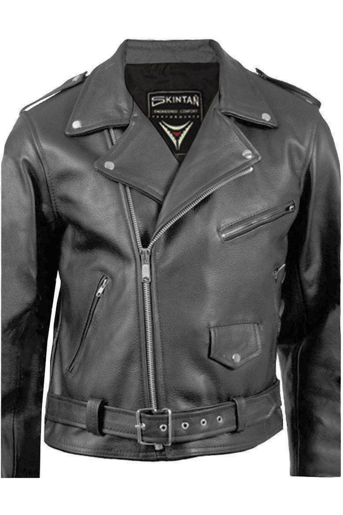 Brando Classic Biker Jacket-Skintan Leather-Dark Fashion Clothing