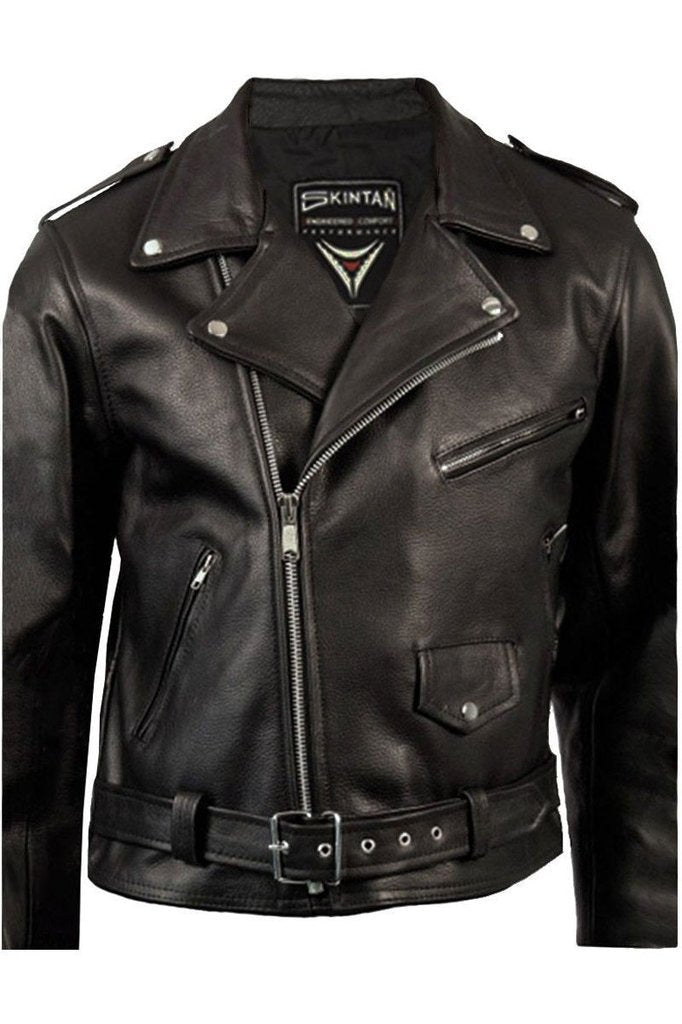 Brando Classic Biker Jacket-Skintan Leather-Dark Fashion Clothing