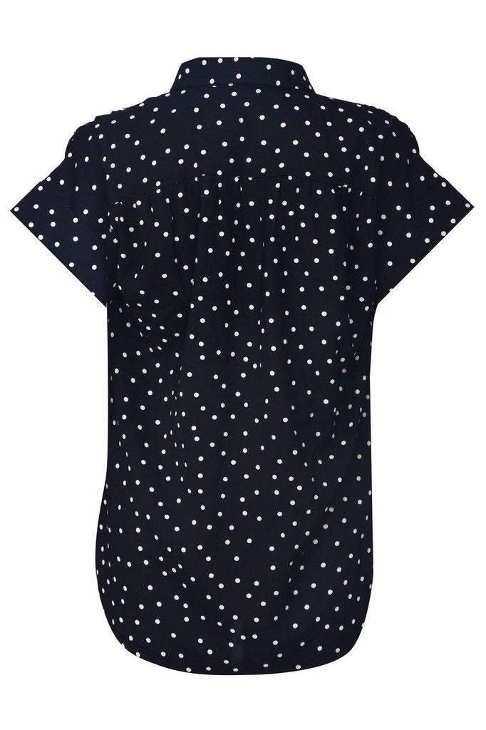Brie Brie Polka Dot Shirt-Voodoo Vixen-Dark Fashion Clothing
