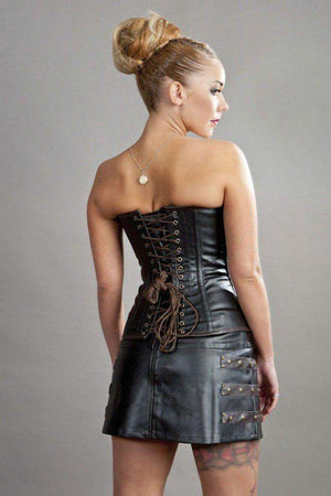 C-Lock Overbust Steampunk Corset in Matte Vinyl-Burleska-Dark Fashion Clothing