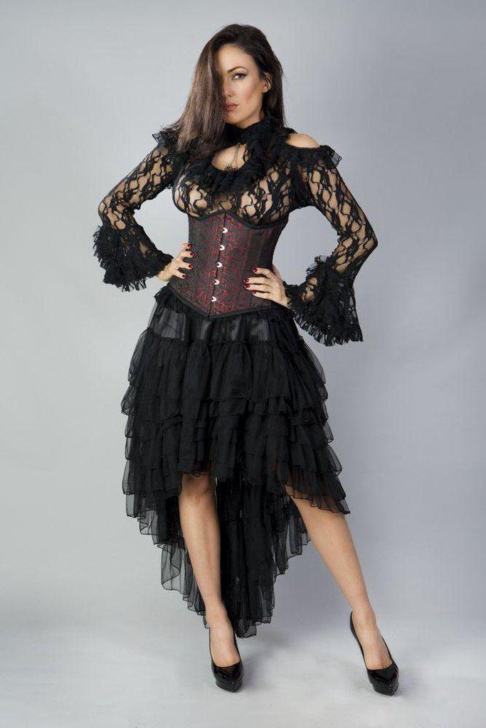 Candy Underbust Steel Boned Waist Training Corset In Brocade-Burleska-Dark Fashion Clothing