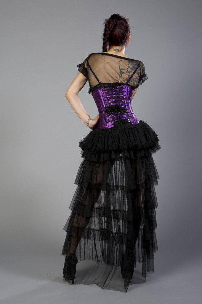 Candy Underbust Steel Boned Waist Training Corset In Satin-Burleska-Dark Fashion Clothing