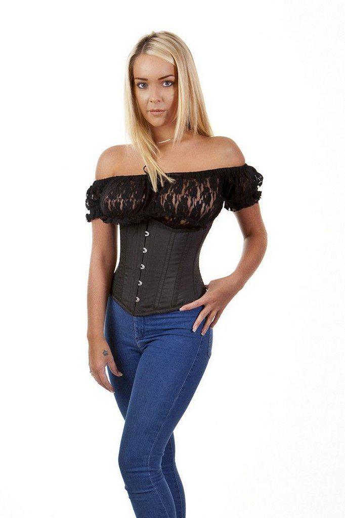 Candy Underbust Steel Boned Waist Training Corset In Taffeta-Burleska-Dark Fashion Clothing