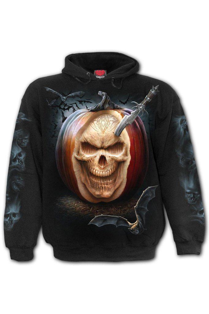Carving Death - Hoody Black-Spiral-Dark Fashion Clothing