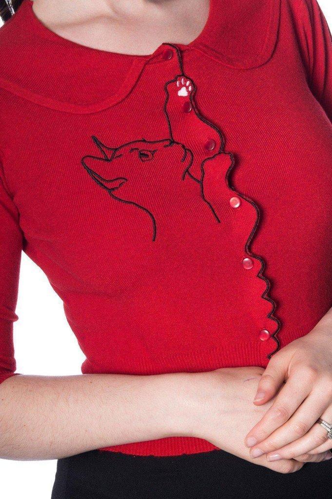 Cat Scallop Collar Cardi-Banned-Dark Fashion Clothing