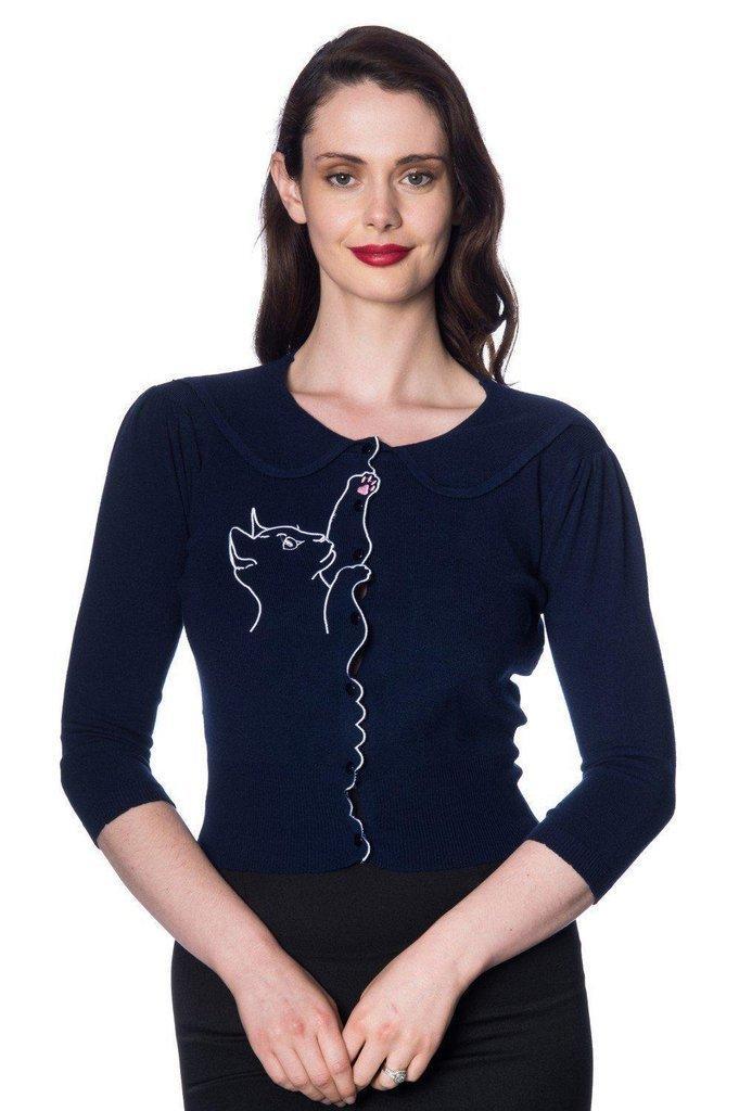 Cat Scallop Collar Cardi-Banned-Dark Fashion Clothing