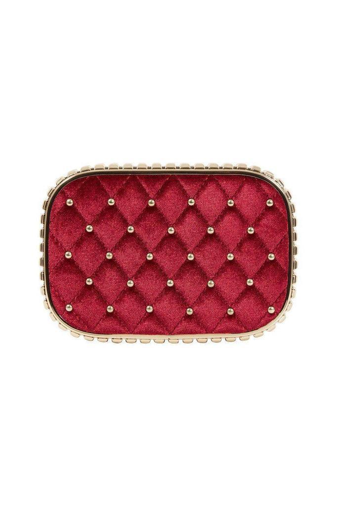 Catherine Velvet & Studded Elegant Evening Bag-Voodoo Vixen-Dark Fashion Clothing