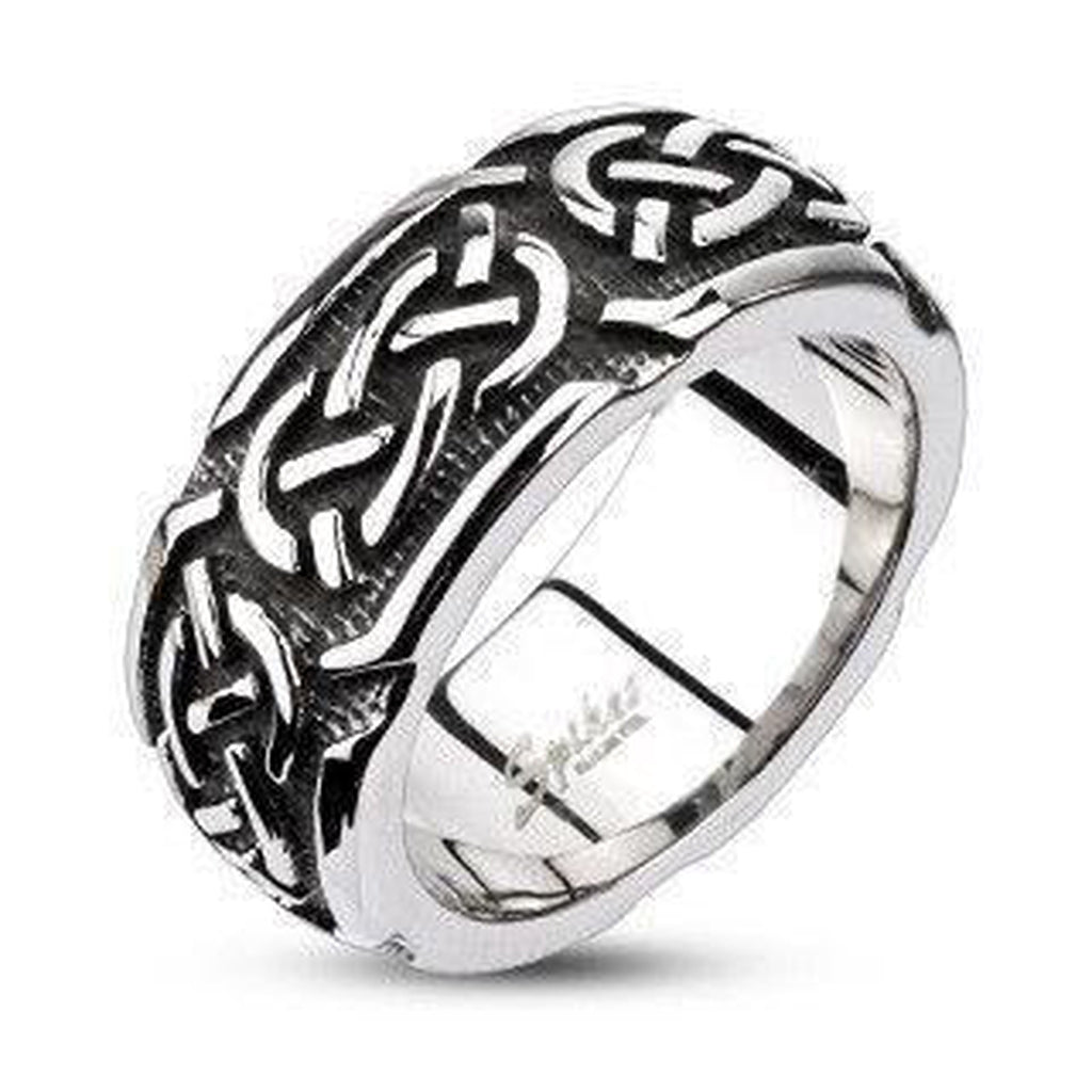Celtic Knot Ring Stainless Steel-Spikes-Dark Fashion Clothing