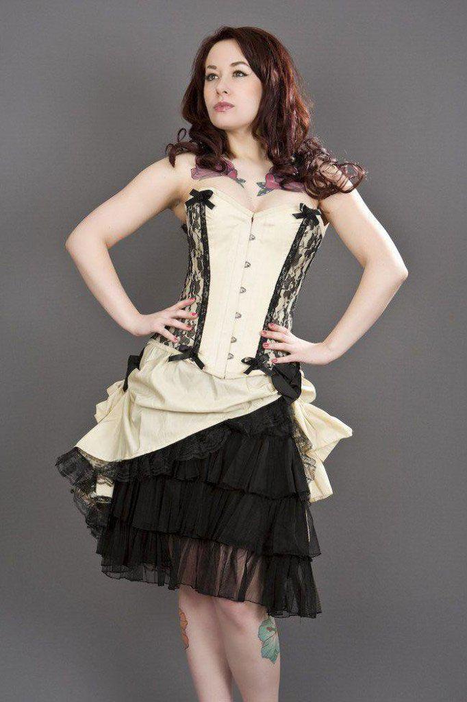 Chantelle Overbust Steel Boned Corset In Taffeta-Burleska-Dark Fashion Clothing