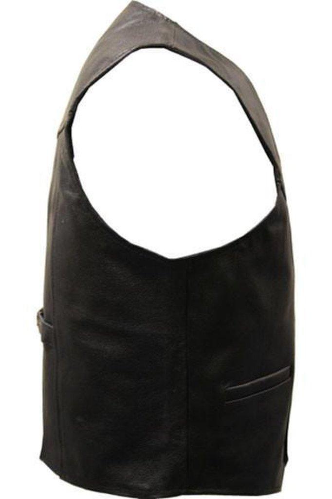 Classic Leather Biker Vest-Skintan Leather-Dark Fashion Clothing