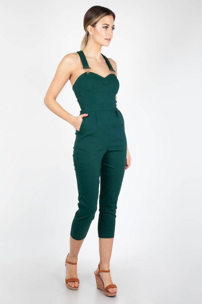 Connie Fitted Capri Overalls-Voodoo Vixen-Dark Fashion Clothing