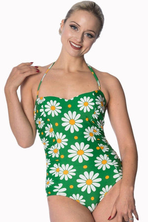 Crazy Daisy Halter Swimsuit-Banned-Dark Fashion Clothing