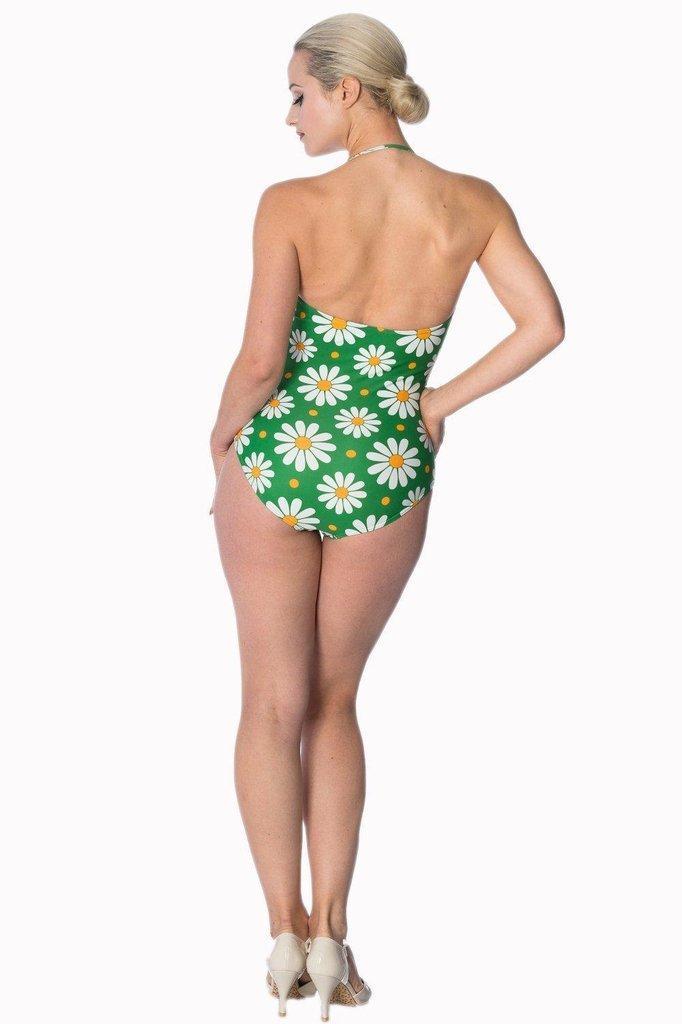 Crazy Daisy Halter Swimsuit-Banned-Dark Fashion Clothing