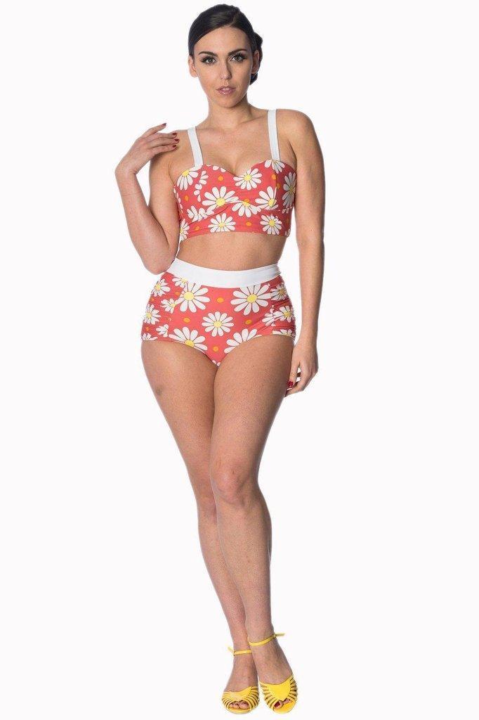 Crazy Daisy Plus Size Built Up Swimsuit Bottoms-Banned-Dark Fashion Clothing