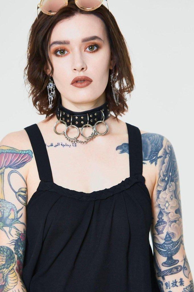 Crepe Fashion Top-Jawbreaker-Dark Fashion Clothing