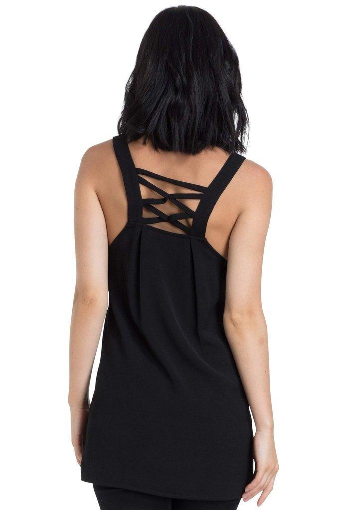 Crepe Fashion Top-Jawbreaker-Dark Fashion Clothing