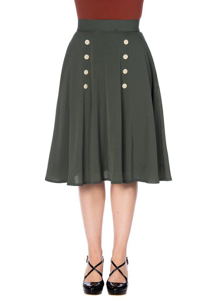 Cute As A Button Skirt-Banned-Dark Fashion Clothing