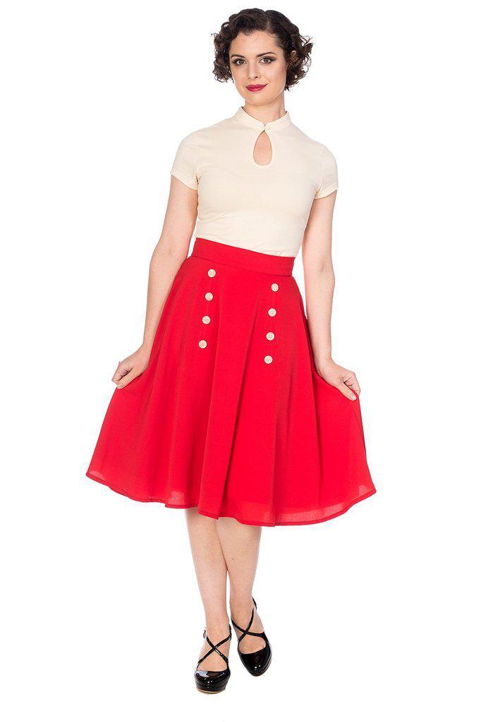 Cute As A Button Skirt-Banned-Dark Fashion Clothing