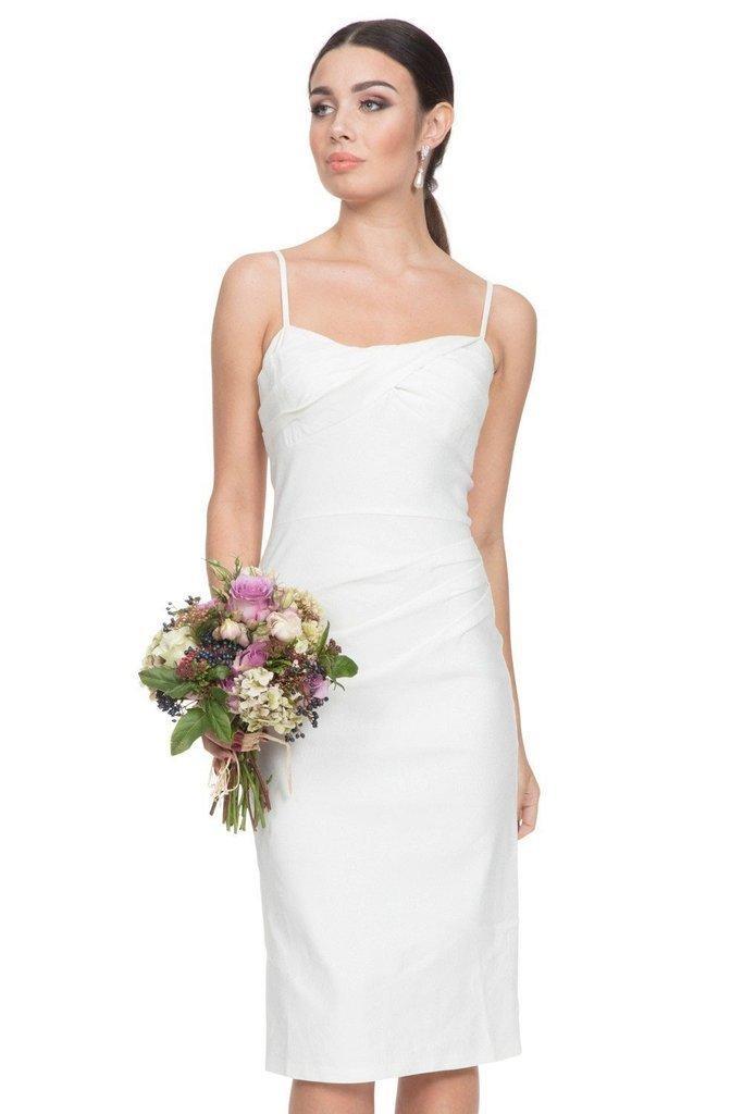 Davina White Wiggle Dress-Voodoo Vixen-Dark Fashion Clothing