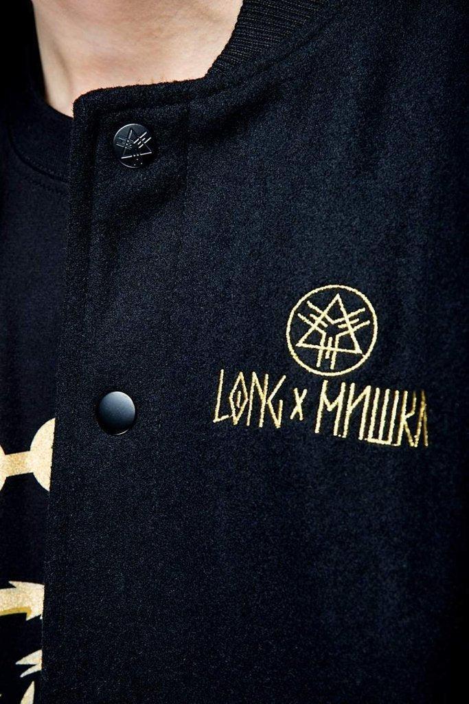 Death Adder Chain Gold Varsity Jacket - Unisex-Long Clothing-Dark Fashion Clothing