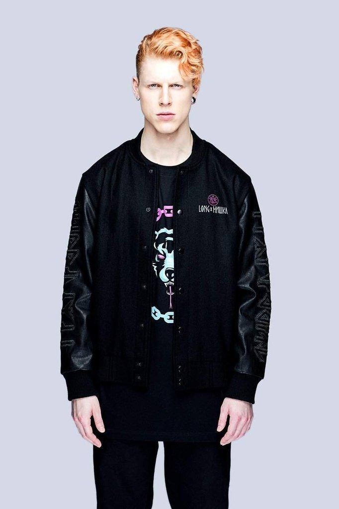 Death Adder Chain Purple Turquoise Jacket - Unisex-Long Clothing-Dark Fashion Clothing