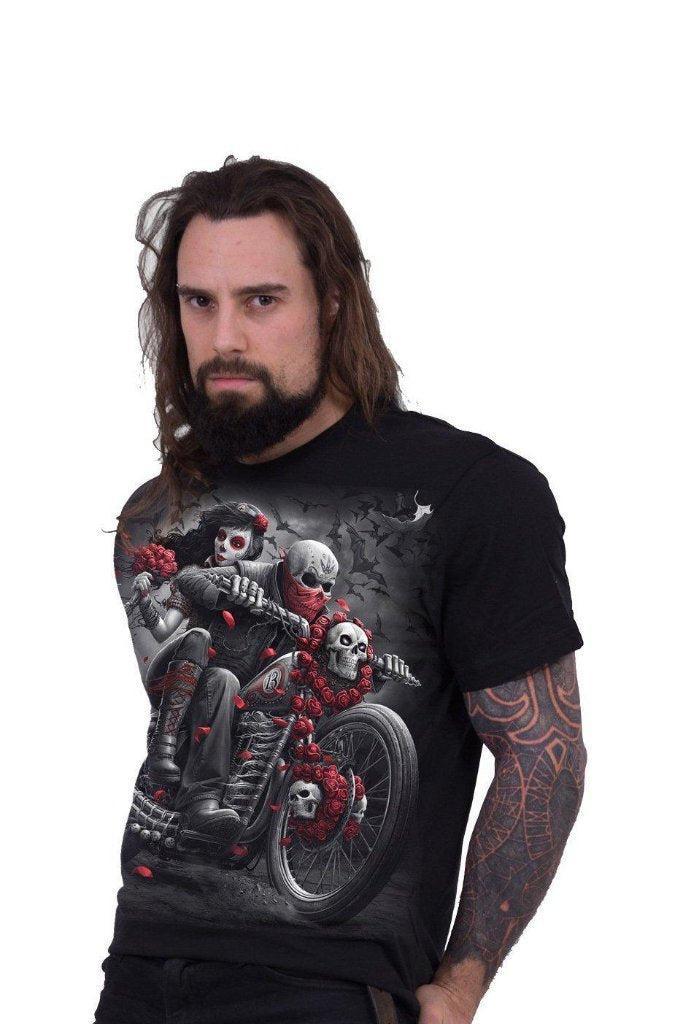 Dotd Bikers - T-Shirt Black-Spiral-Dark Fashion Clothing