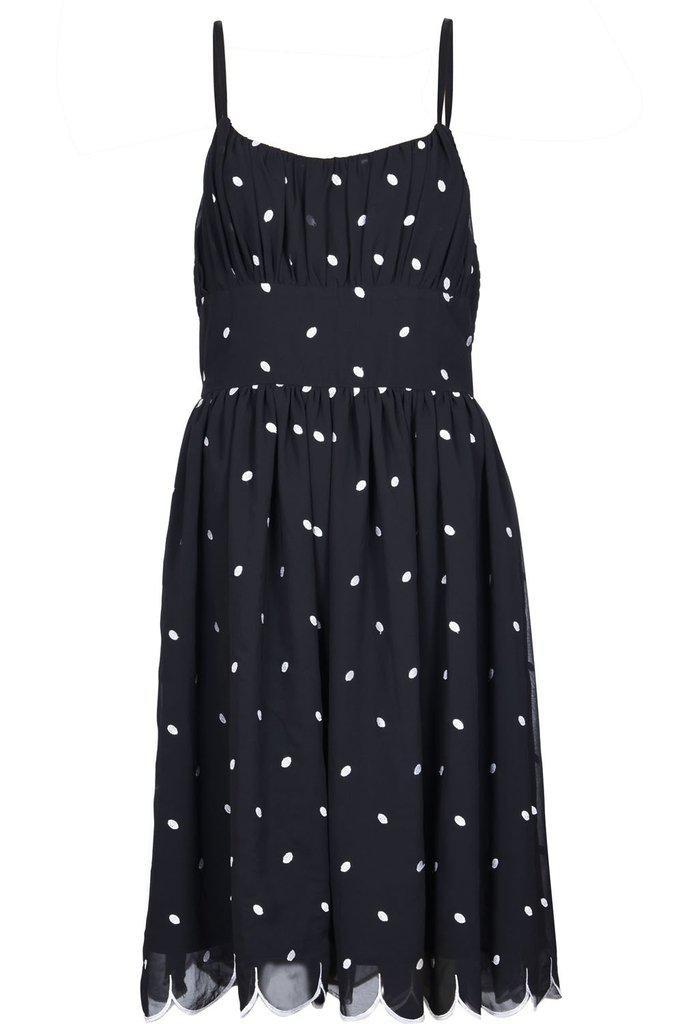 Dotty Polka Dot Flared Dress-Voodoo Vixen-Dark Fashion Clothing