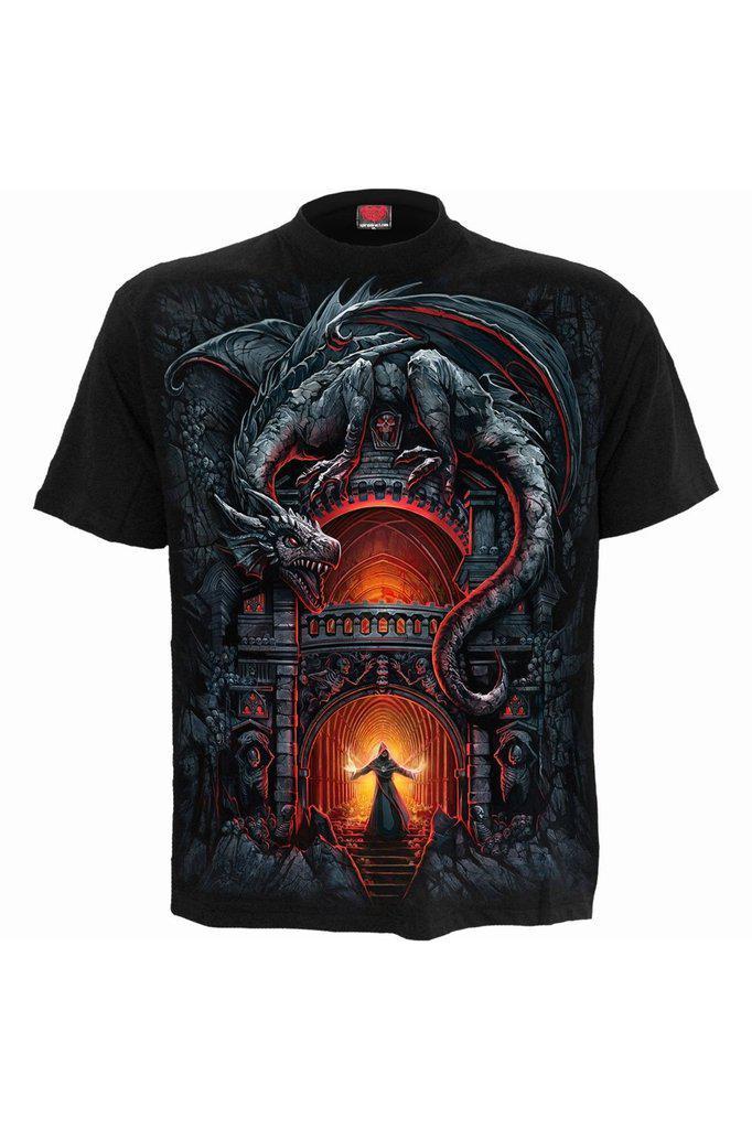 Dragon's Lair - T-Shirt Black-Spiral-Dark Fashion Clothing