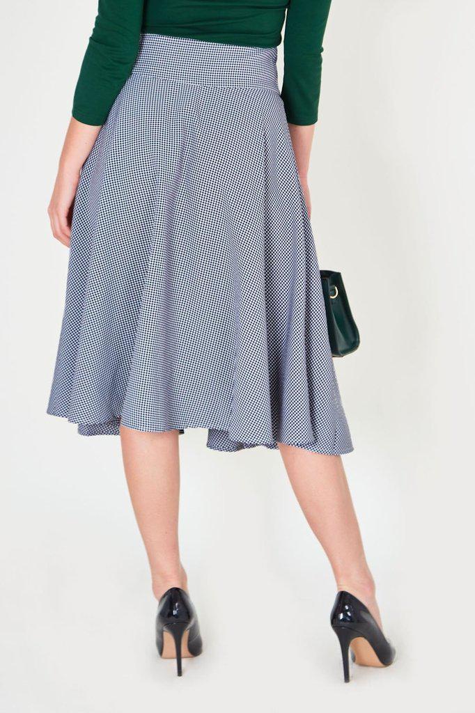 Elizabeth Curved Waist Bow Skirt-Voodoo Vixen-Dark Fashion Clothing