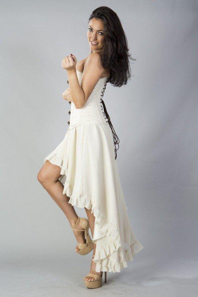 Elizium Victorian High Low Skirt In Chiffon-Burleska-Dark Fashion Clothing