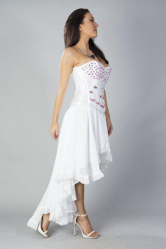 Elizium Victorian High Low Skirt In Chiffon-Burleska-Dark Fashion Clothing