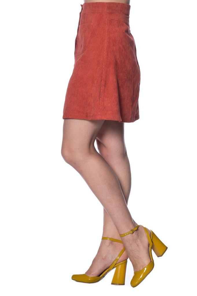 Erica Cord Skirt-Banned-Dark Fashion Clothing