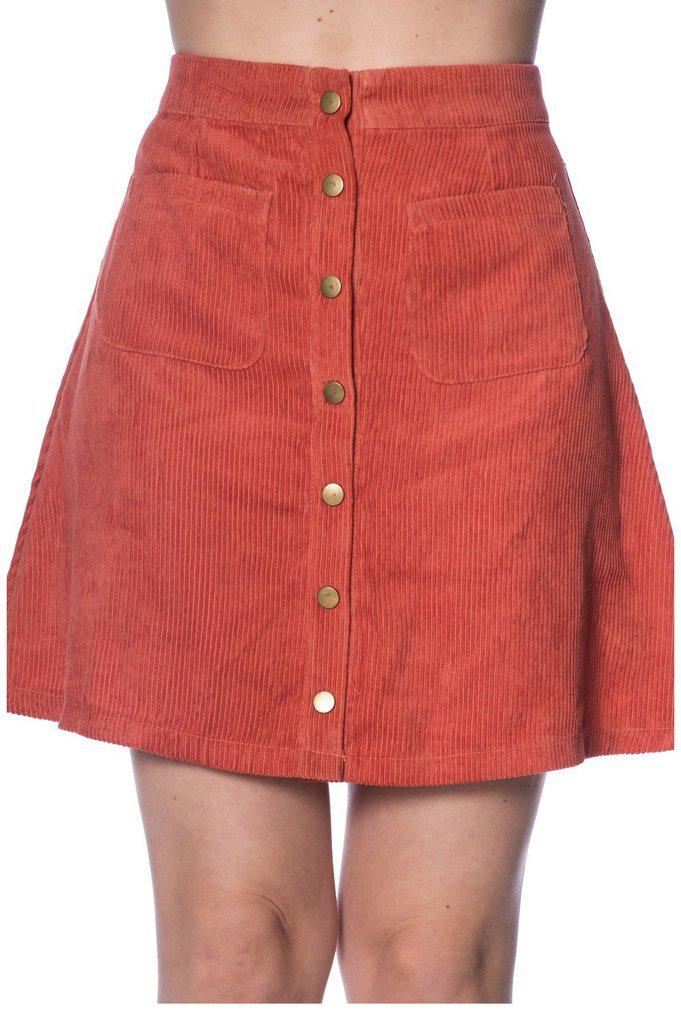 Erica Cord Skirt-Banned-Dark Fashion Clothing
