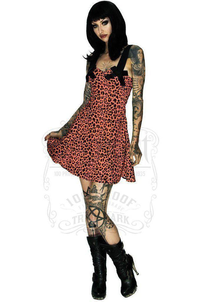 Fire Leopard Mini Dress - Jessica-Dr Faust-Dark Fashion Clothing