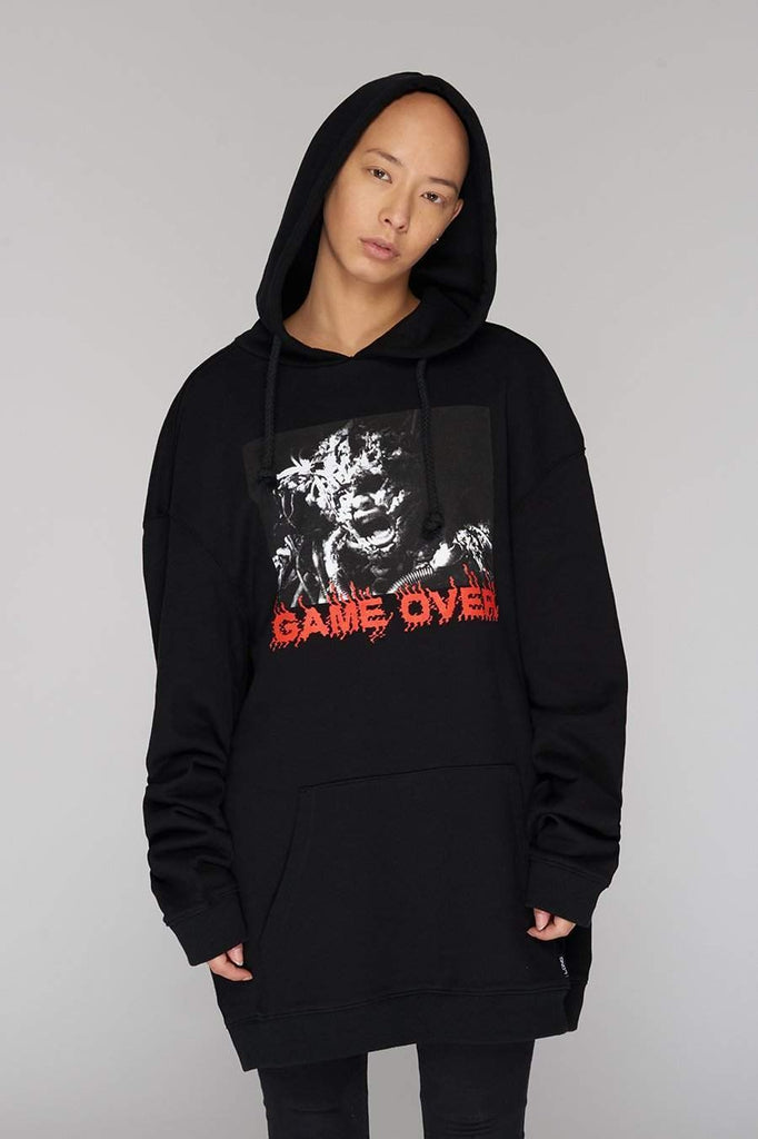 Game Over Hooded Sweatshirt - Unisex-Long Clothing-Dark Fashion Clothing