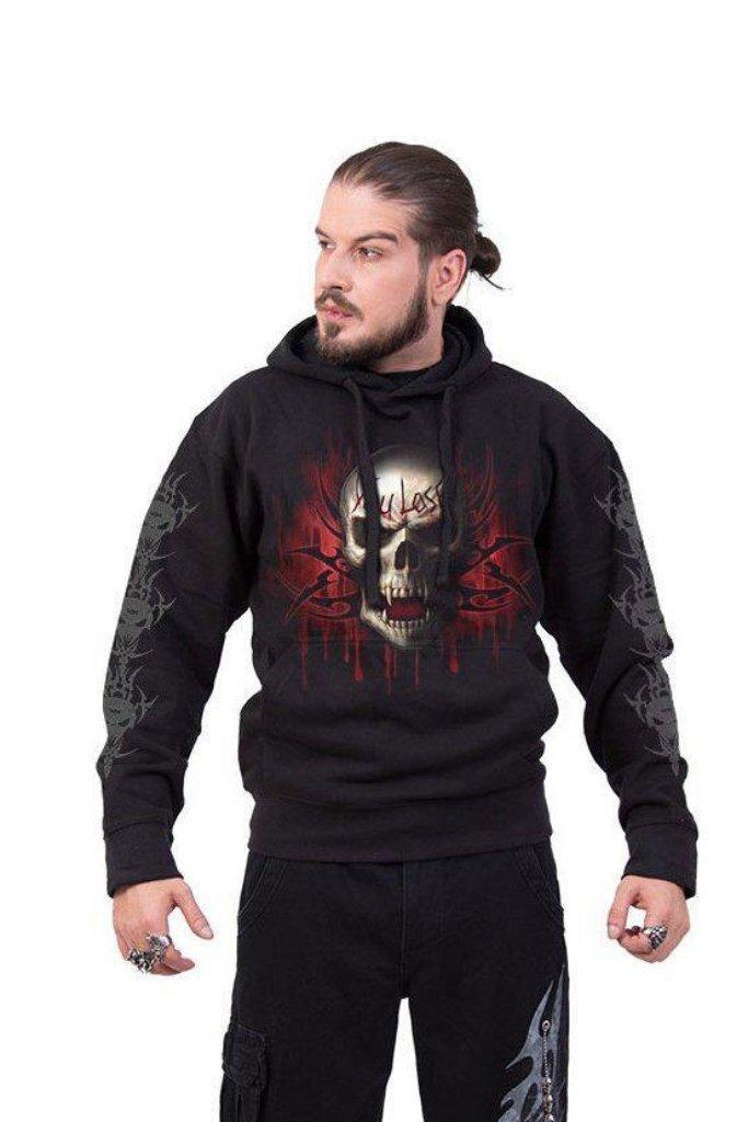 Game Over - Hoody Black-Spiral-Dark Fashion Clothing