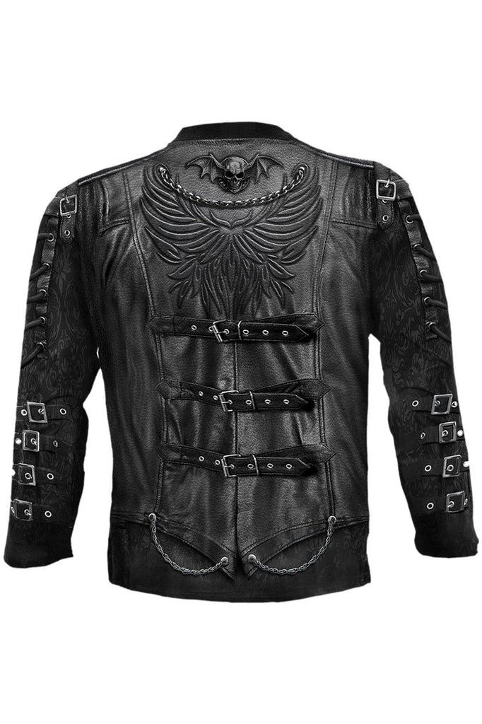 Goth Wrap - Allover Longsleeve T-Shirt Black-Spiral-Dark Fashion Clothing