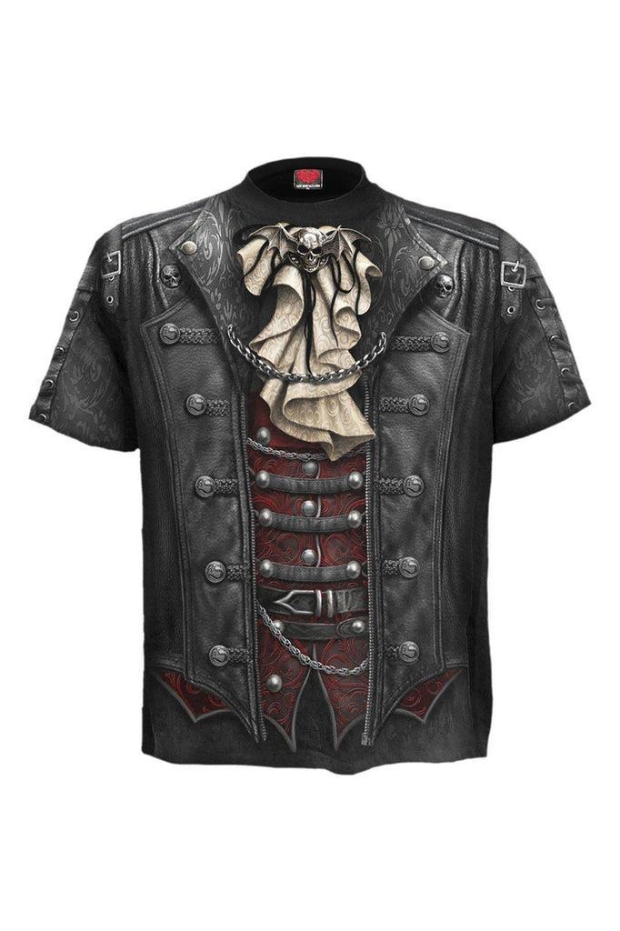 Goth Wrap - Allover T-Shirt Black-Spiral-Dark Fashion Clothing