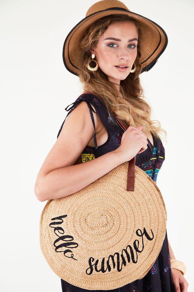 Hello Summer Wicker Bag Beige-Voodoo Vixen-Dark Fashion Clothing