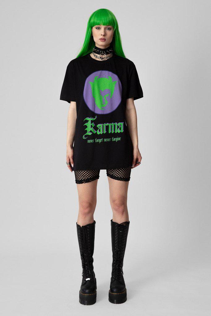 Karma - T-shirt - Unisex-Long Clothing-Dark Fashion Clothing