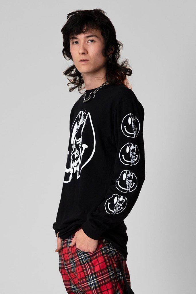 Killer Smiley - Long Sleeve - Unisex-Long Clothing-Dark Fashion Clothing