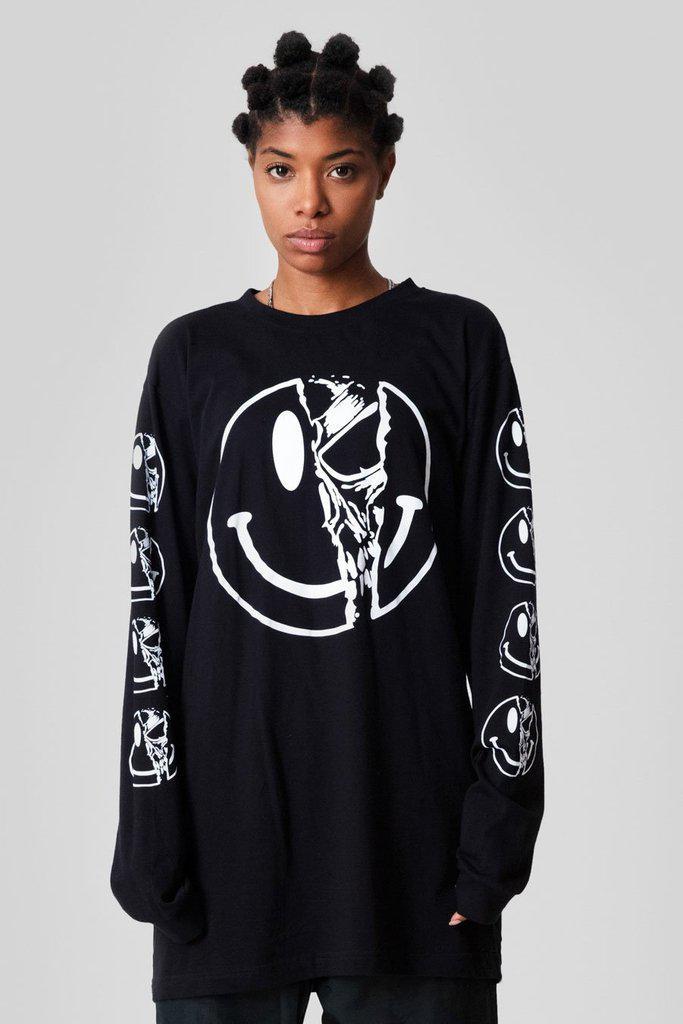 Killer Smiley - Long Sleeve - Unisex-Long Clothing-Dark Fashion Clothing