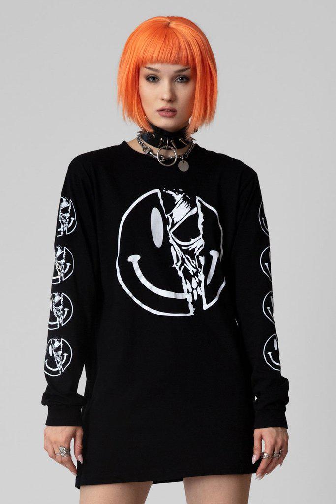 Killer Smiley - Long Sleeve - Unisex-Long Clothing-Dark Fashion Clothing