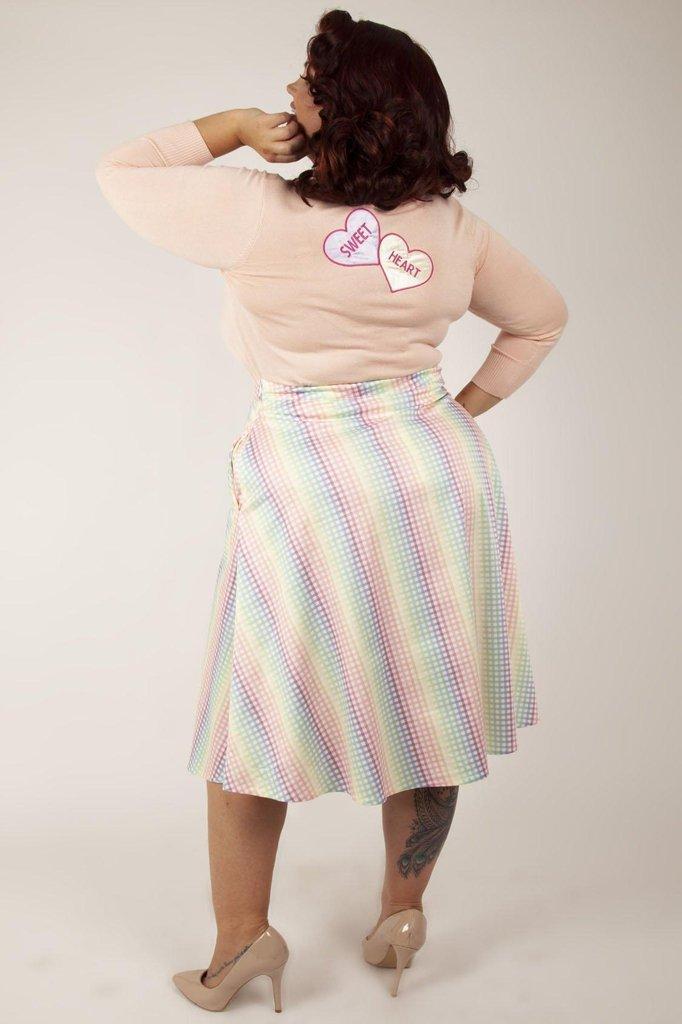 Kim Love Heart Print Cardigan-Voodoo Vixen-Dark Fashion Clothing