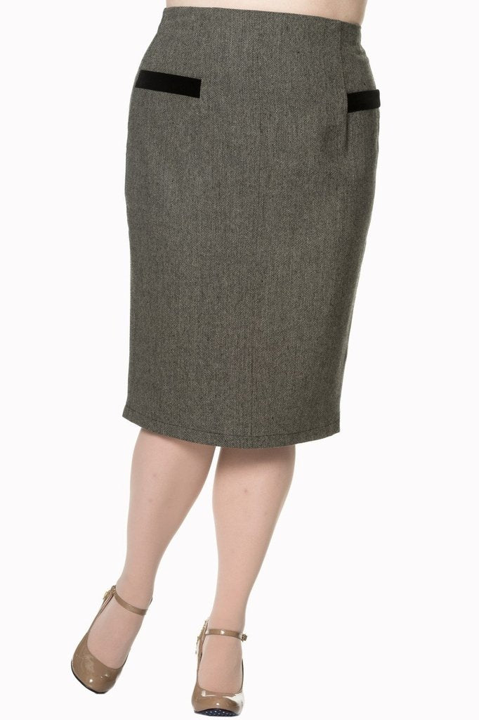 Lady Luck Pencil Plus Size Skirt-Banned-Dark Fashion Clothing