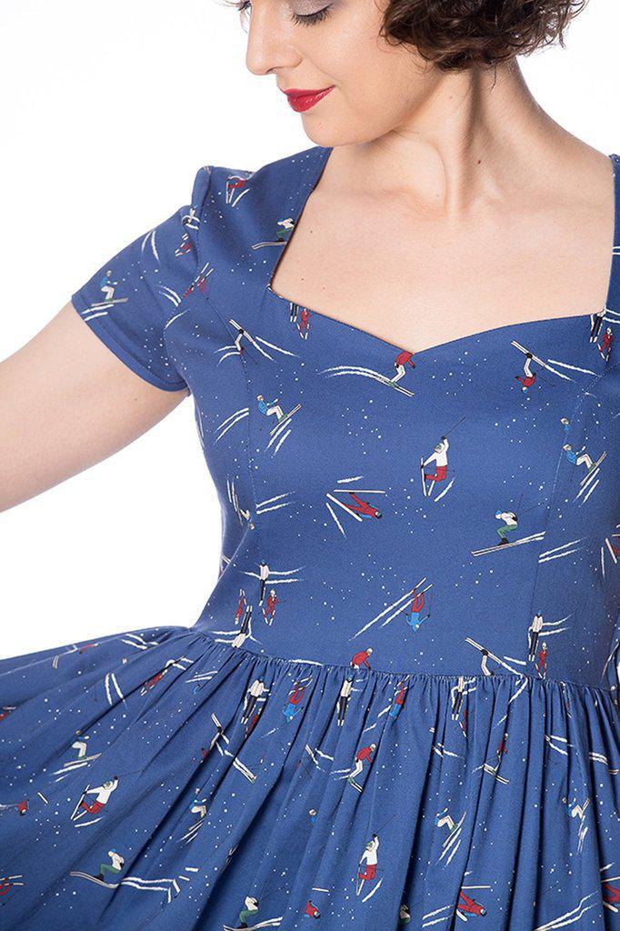 Lets Ski Fit And Flare Dress-Banned-Dark Fashion Clothing