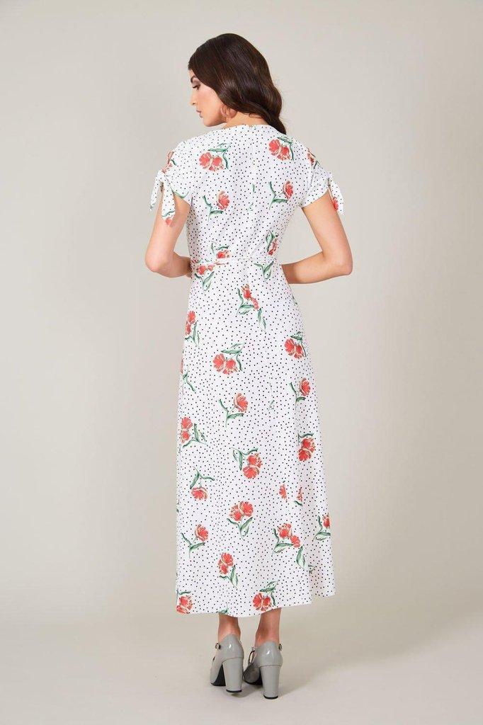 Lilian V-neck Dress-Voodoo Vixen-Dark Fashion Clothing