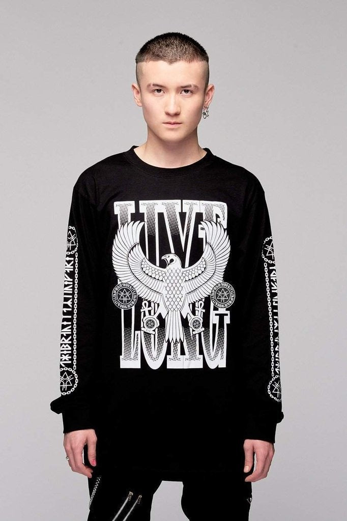 Live Long Eagle Unisex Long Sleeve T-Shirt-Long Clothing-Dark Fashion Clothing