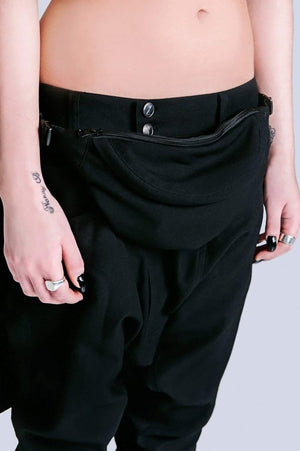Long x Orphanage Black Clip Pants - Unisex-Long Clothing-Dark Fashion Clothing